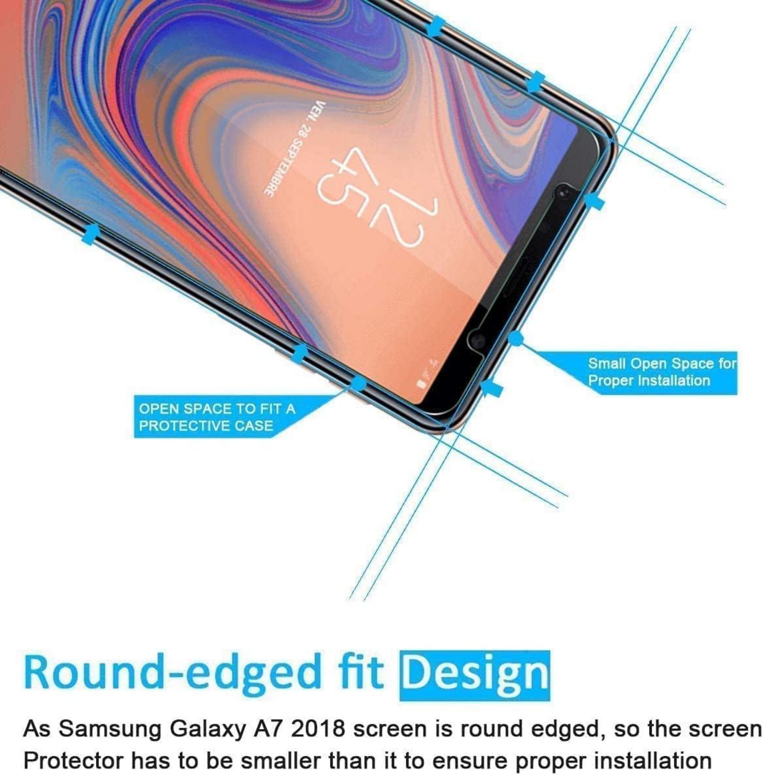 Panzer Schutz Glas Samsung A7 2018 2er Set 9H Ultra-klar