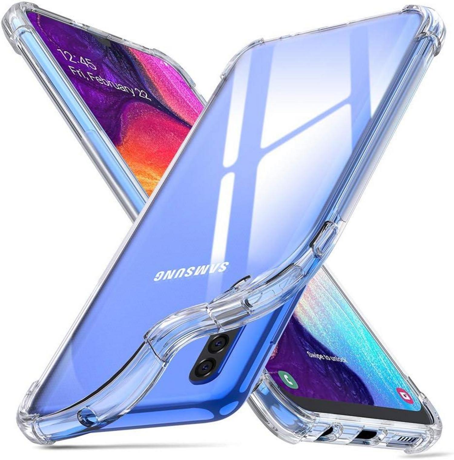 Silikon Hülle Samsung A50 Transparent Stoßdämpfung Anti-Kratzer Klar