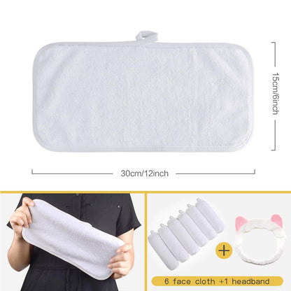 Make-Up Entferner Tuch Mikrofaser 6er Pack Weiß 15cm x 30cm