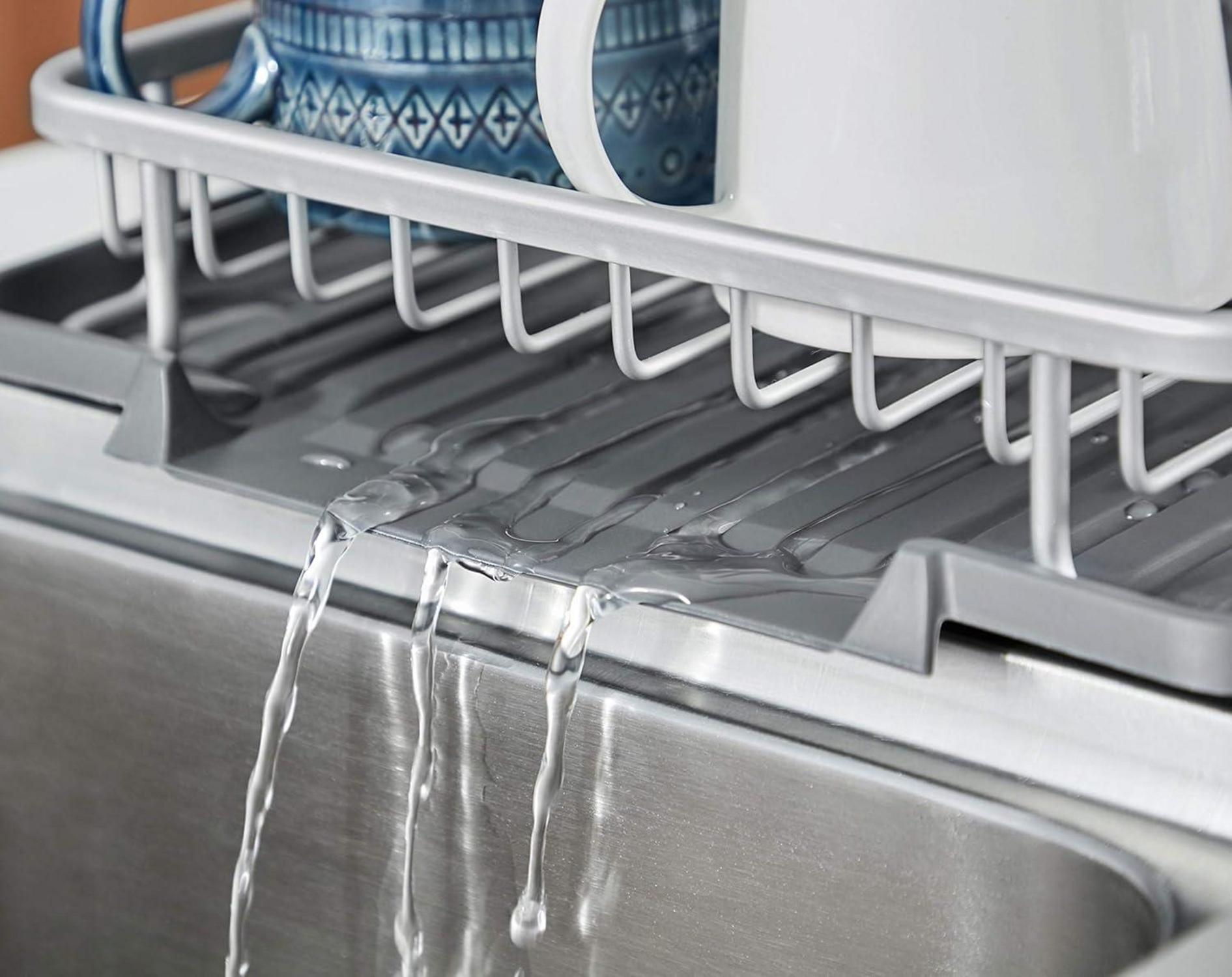 Kingrack Geschirrabtropfgestell Aluminium Besteckhalter 44cm Küche Silber