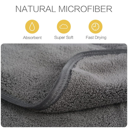 6er Pack Mikrofaser Waschlappen Frottee Grau 15x30cm - wiederverwendbar
