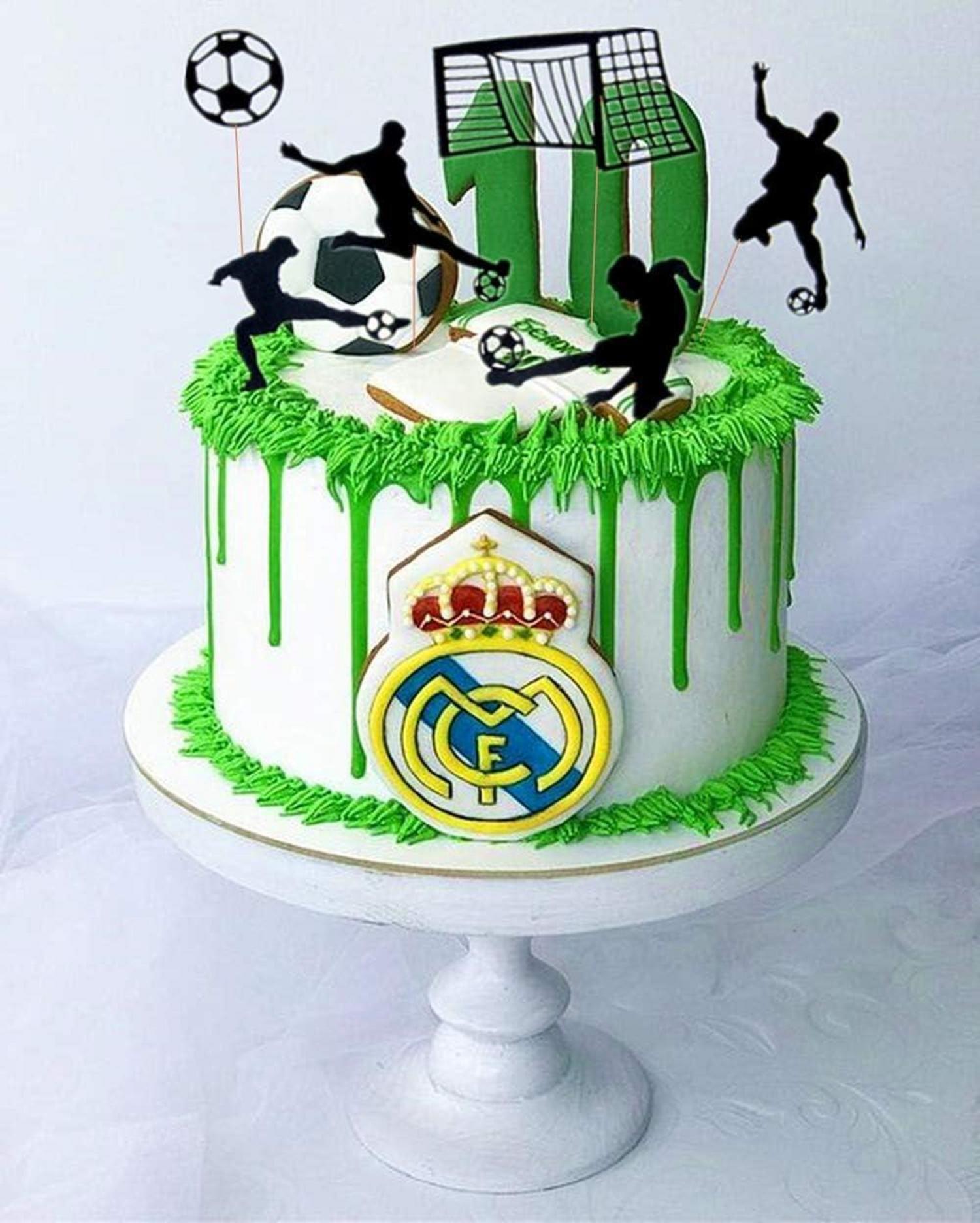 24er Set Fußball Cupcake Topper Sport Party Dekoration Glitzer Finish