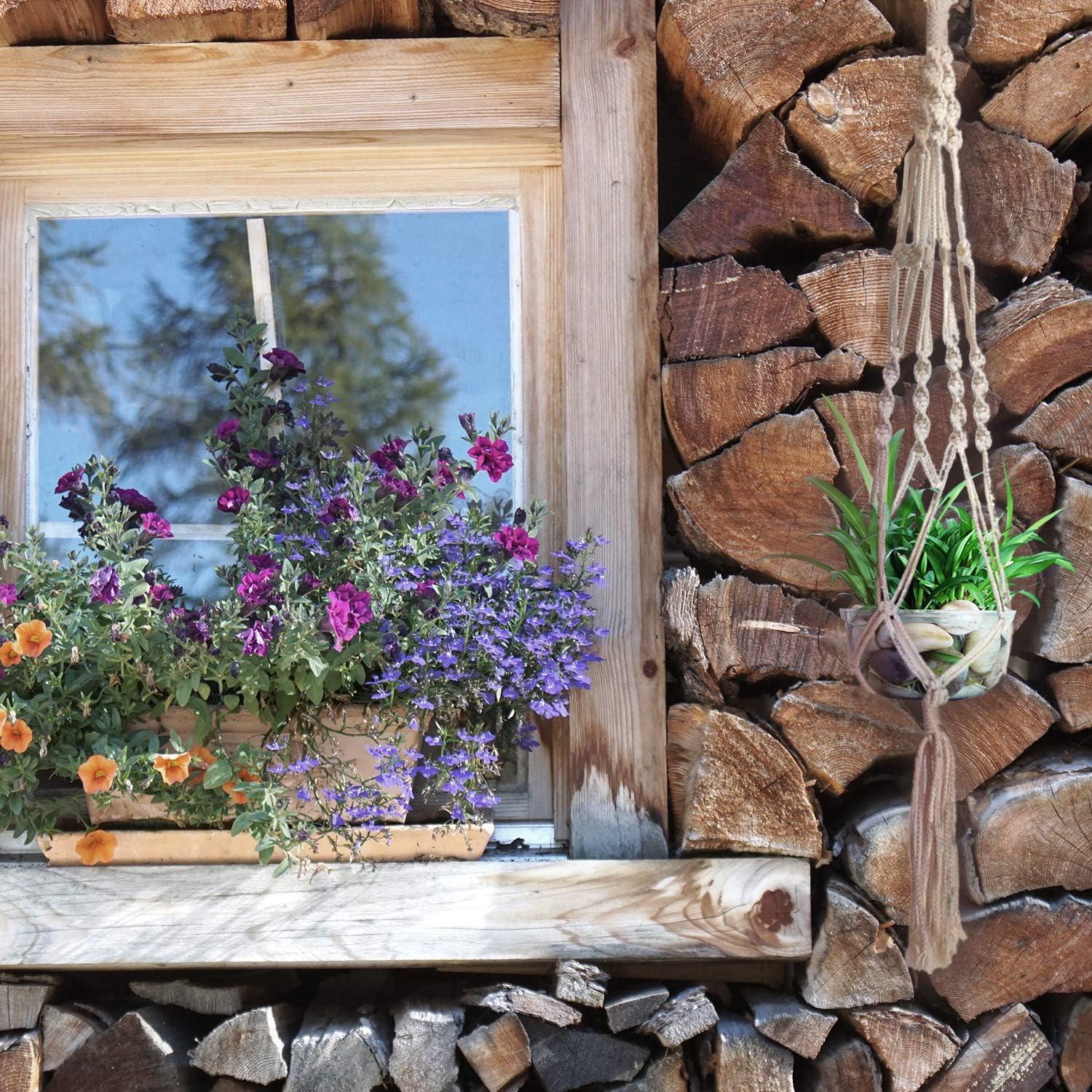 3 Stück Makramee Blumenampel hängend Innen Außen 105 cm 10 kg