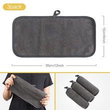 3er Pack Mikrofaser Waschlappen 15x30 cm Dunkelgrau