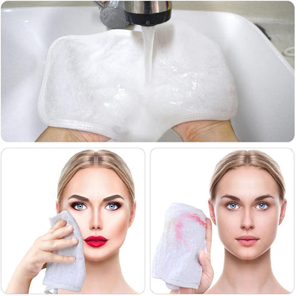 3er Pack Mikrofaser Waschlappen Make-Up Entferner Tuch weiß 15x30cm