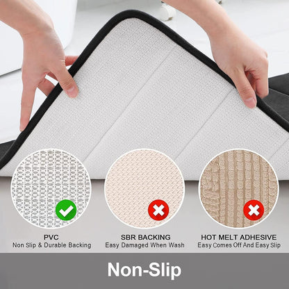 Memory Foam Badezimmerteppich Schwarz 41 x 61 cm