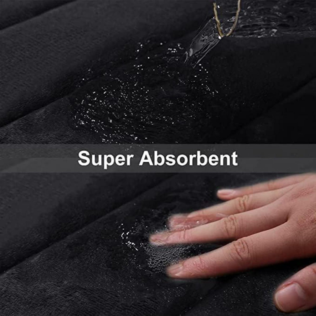 Memory Foam Badezimmerteppich Schwarz 41 x 61 cm