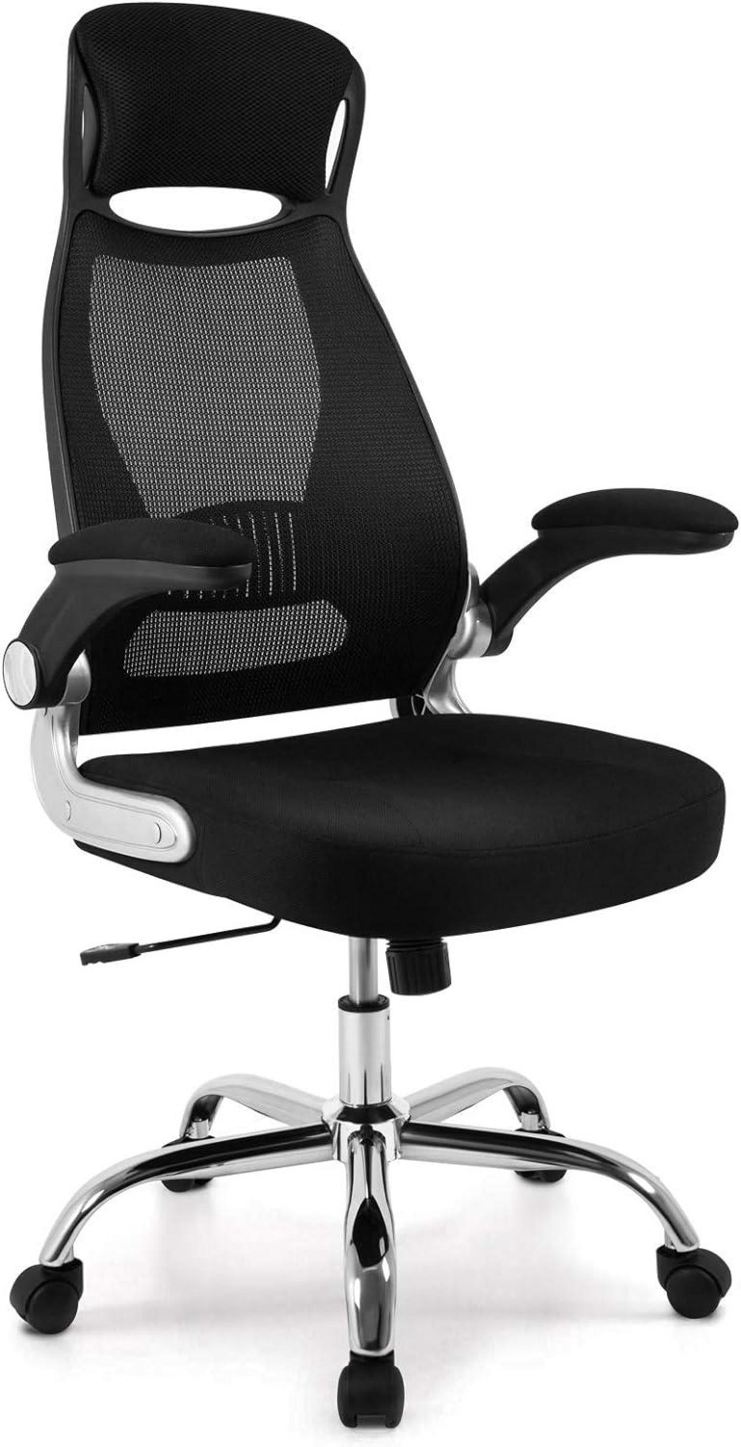 Ergonomischer Bürostuhl mit Kopfstütze, Armlehnen, Wippfunktion