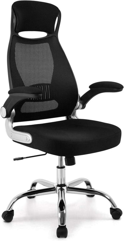 Ergonomischer Bürostuhl mit Kopfstütze, Armlehnen, Wippfunktion