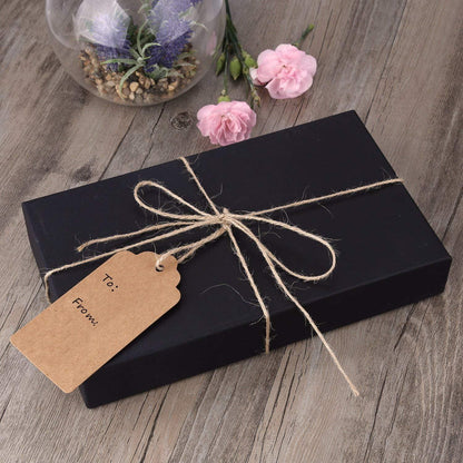 100stk. Kraftpapier Geschenkanhänger Rechteck Jute-Schnur Hochzeit DIY