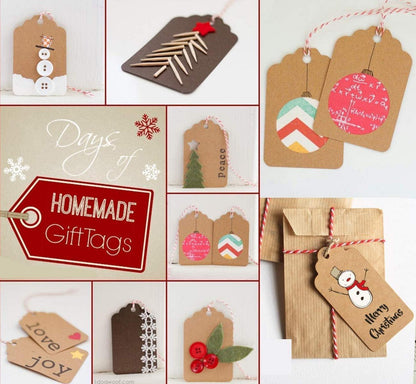 100 Stk. Kraftpapier Geschenkanhänger Rechteck Jute-Schnur Hochzeit DIY