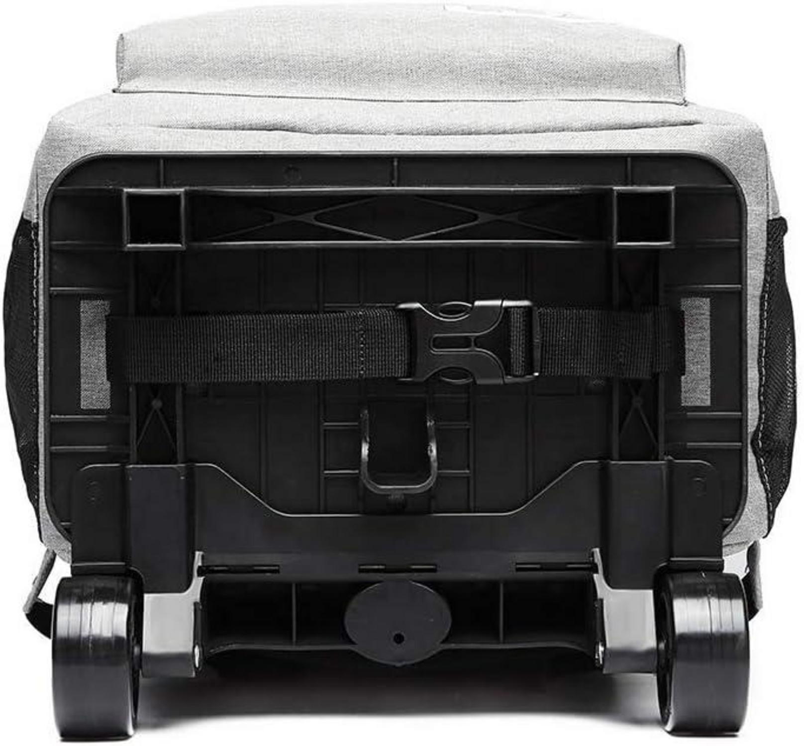 KONO Kinderrucksack Schulrucksack mit Rädern Grau 15,6 Zoll LED Jungen Mädchen