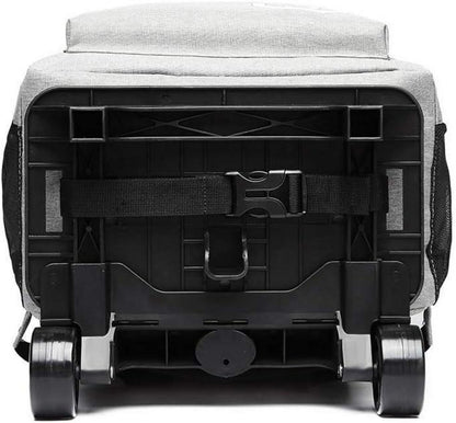 KONO Kinderrucksack Schulrucksack mit Rädern Grau 15,6 Zoll LED Jungen Mädchen