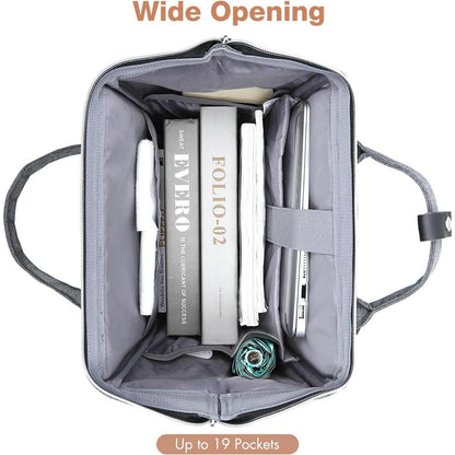 Lekesky Rucksack Damen 15.6 Zoll Laptop Arbeitsrucksack Grau