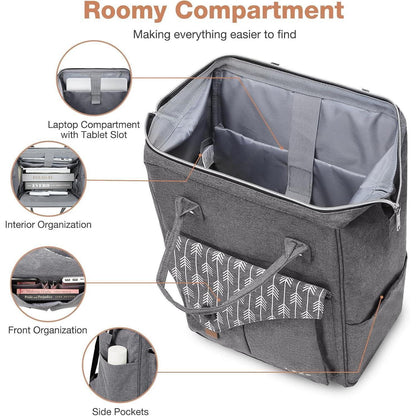 Lekesky Rucksack Damen 15.6 Zoll Laptop Arbeitsrucksack Grau