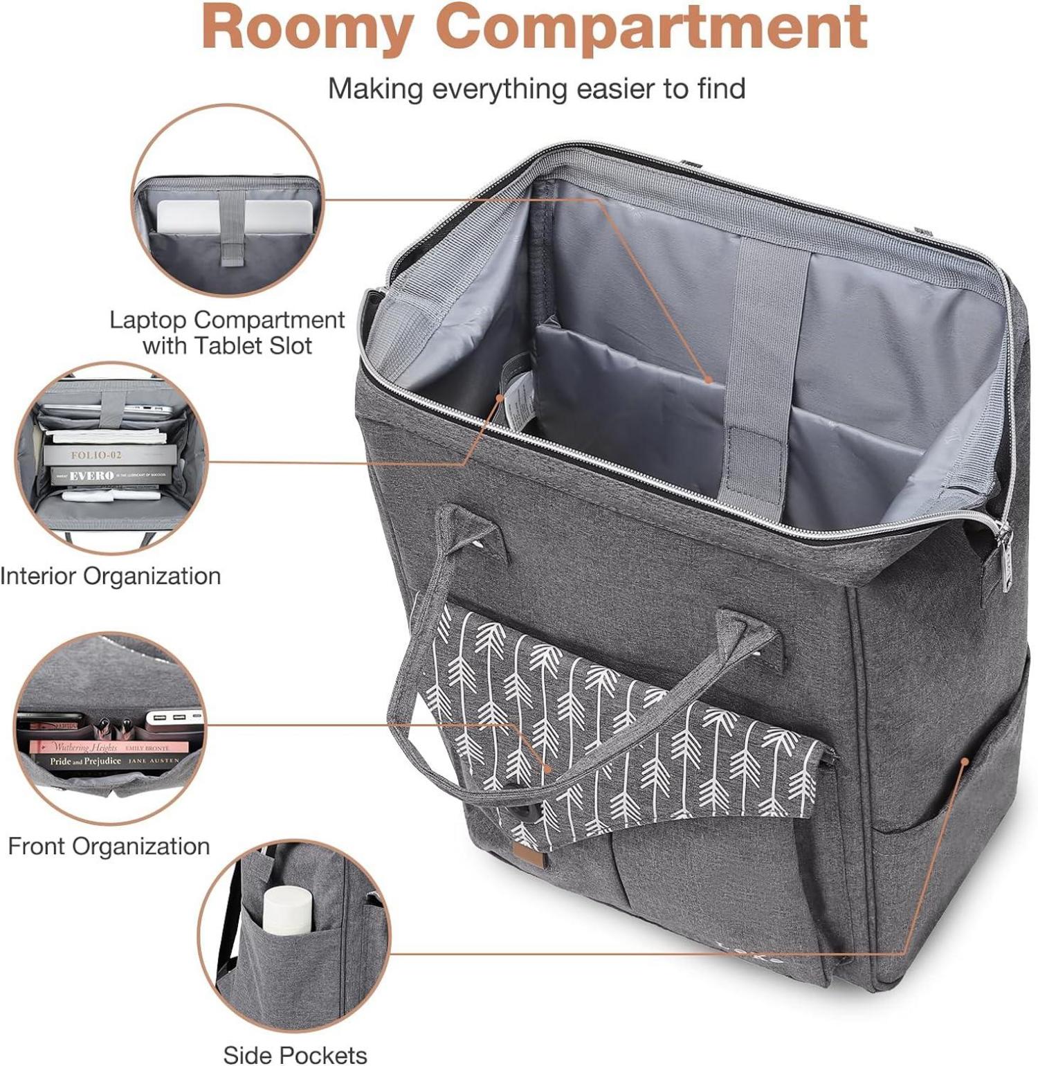 Wasserdichter Laptop Rucksack mit Diebstahlschutz 15.6 Zoll Grau