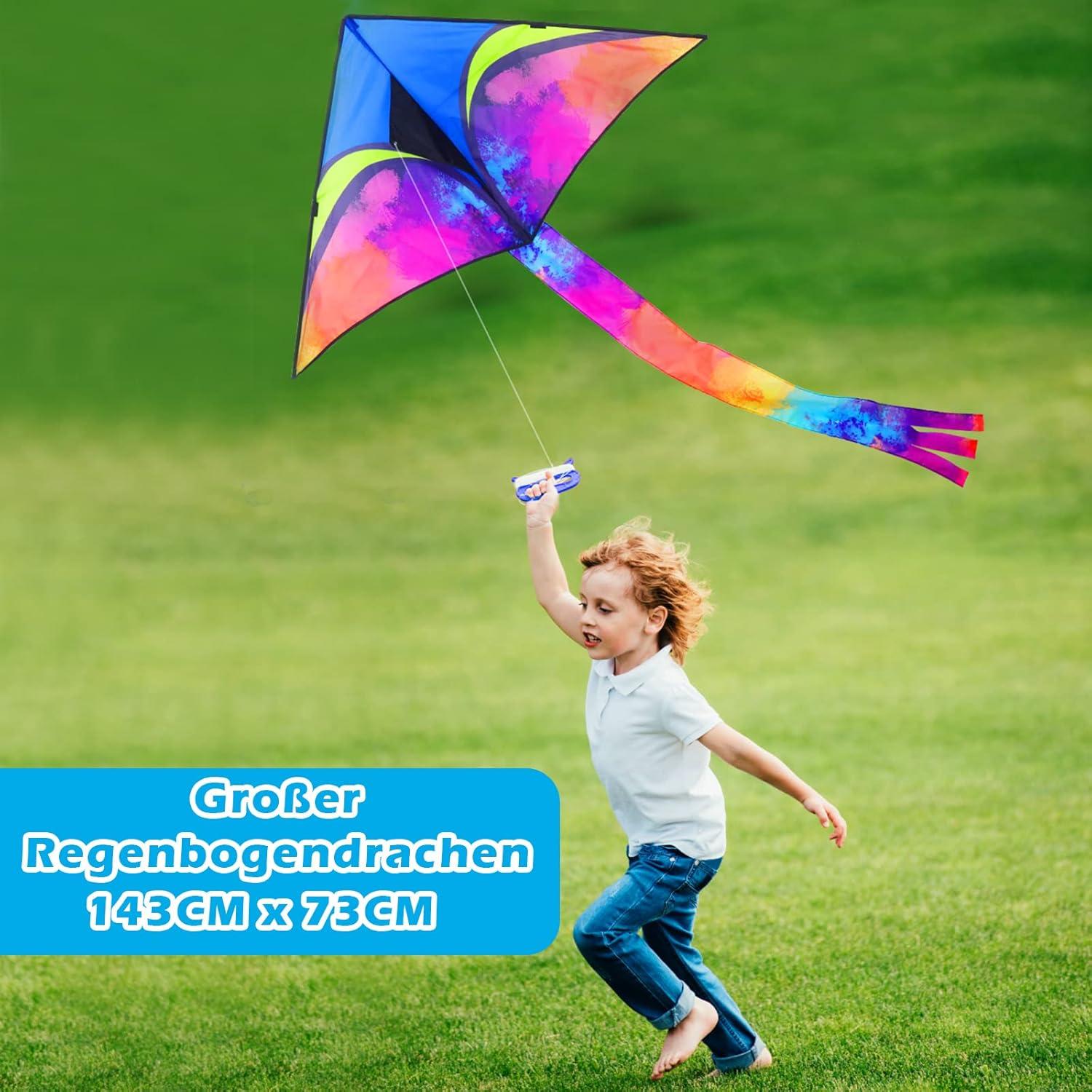 Drachen Einleiner für Kinder und Erwachsene inkl. Drachenschnur