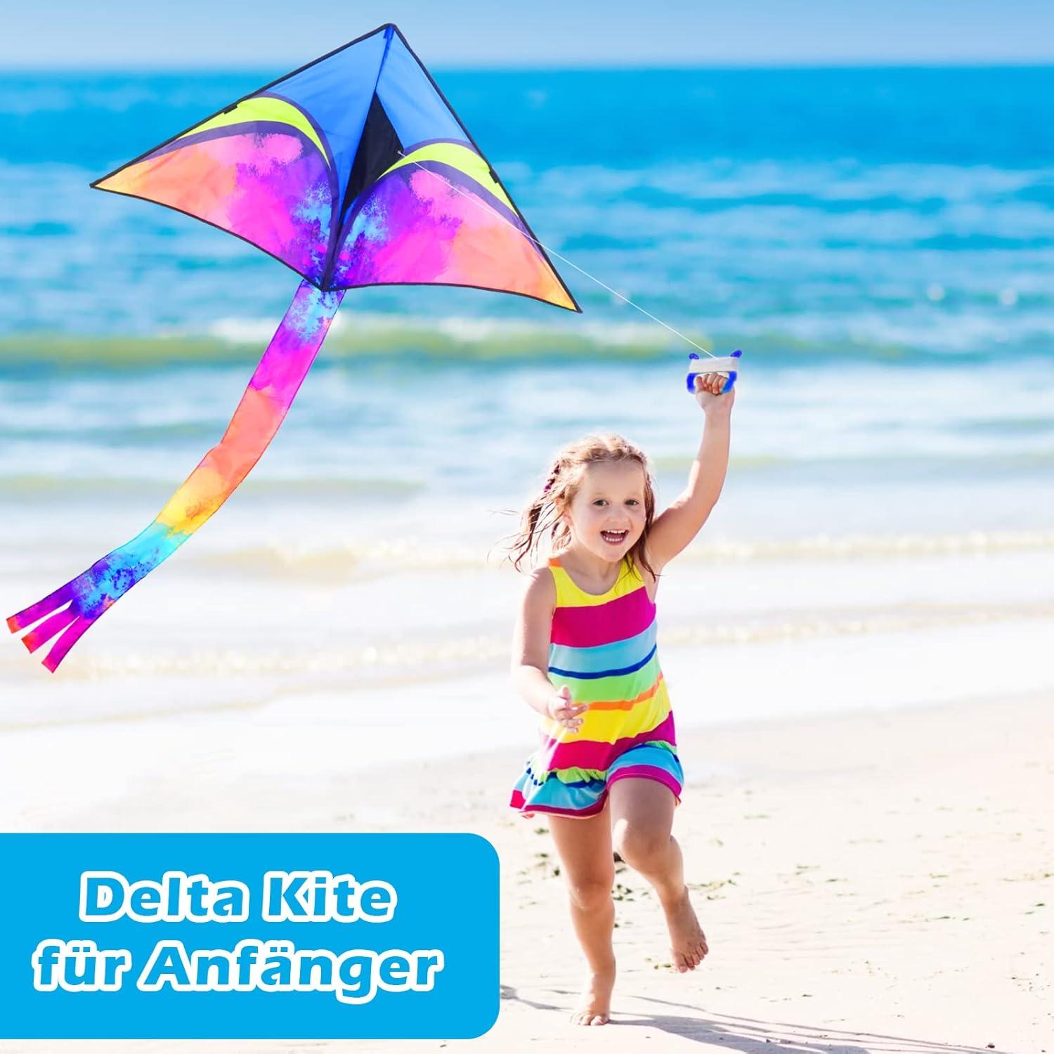 Anpro Drachen Einleiner für Kinder und Erwachsene mit langem Schwanz
