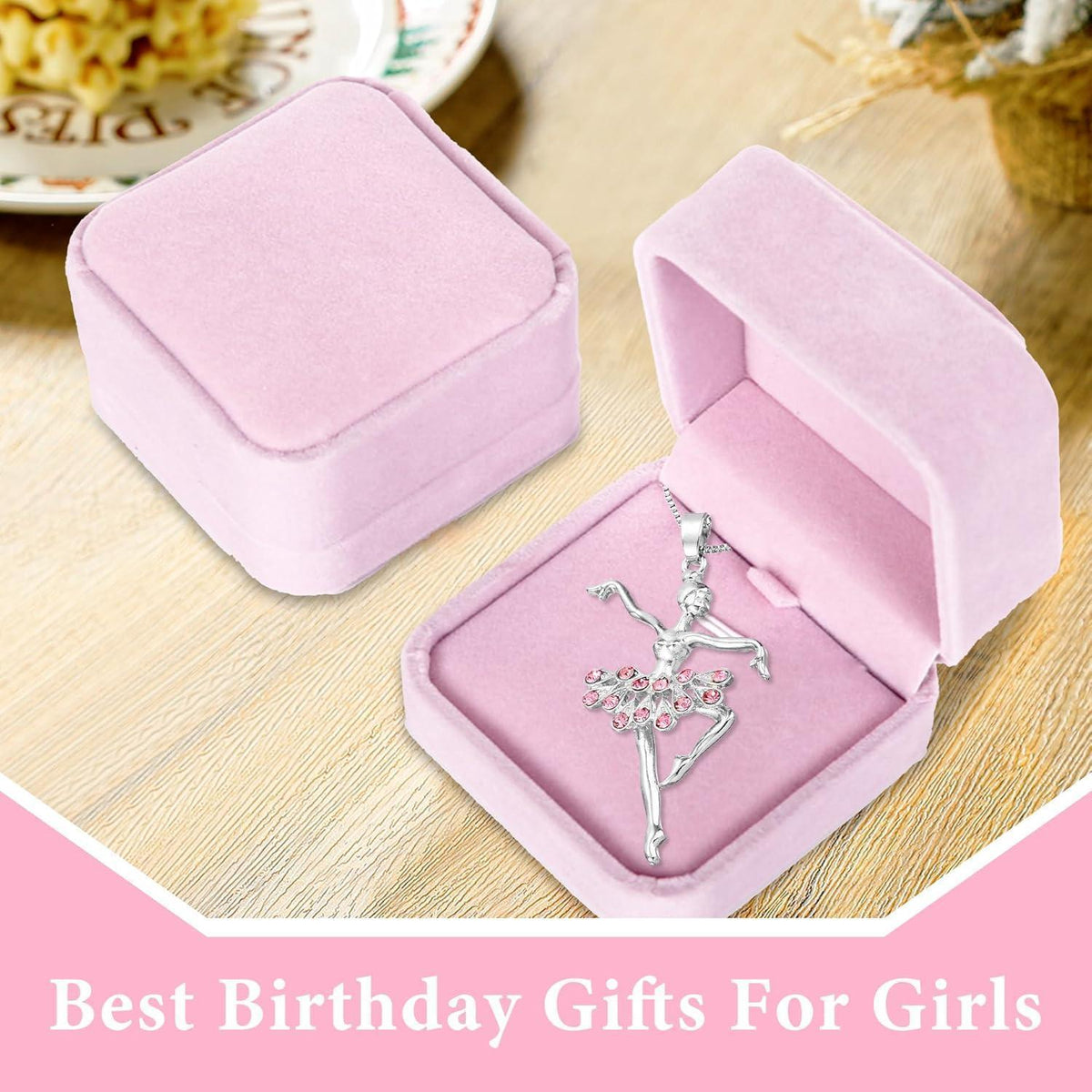 Ballerina Anhänger Halskette mit Kristall – Süßes Geschenk für Mädchen