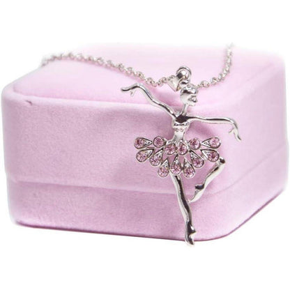 Ballerina Anhänger Halskette mit Kristall – Süßes Geschenk für Mädchen