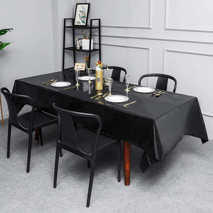 Einweg Tischdecke aus Kunststoff 137x274cm, Schwarz, 6er