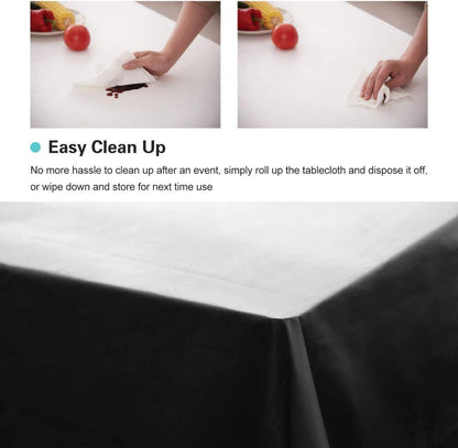 Einweg Tischdecke Kunststoff 137x274 cm Premium Schwarz 6er Pack