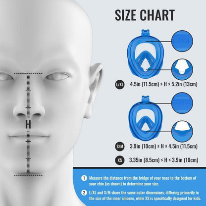 Schnorchelmaske Vollmaske 180° Panoramaansicht CO2-sicher