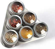 6tlg. Gewürzdosen Set Edelstahl Glas Magnetisch Aromadeckel