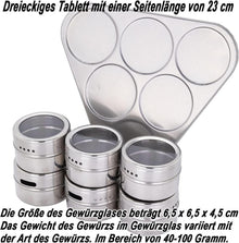 Gewürzdosen Set Edelstahl Glas Magnetisch 6-teilig