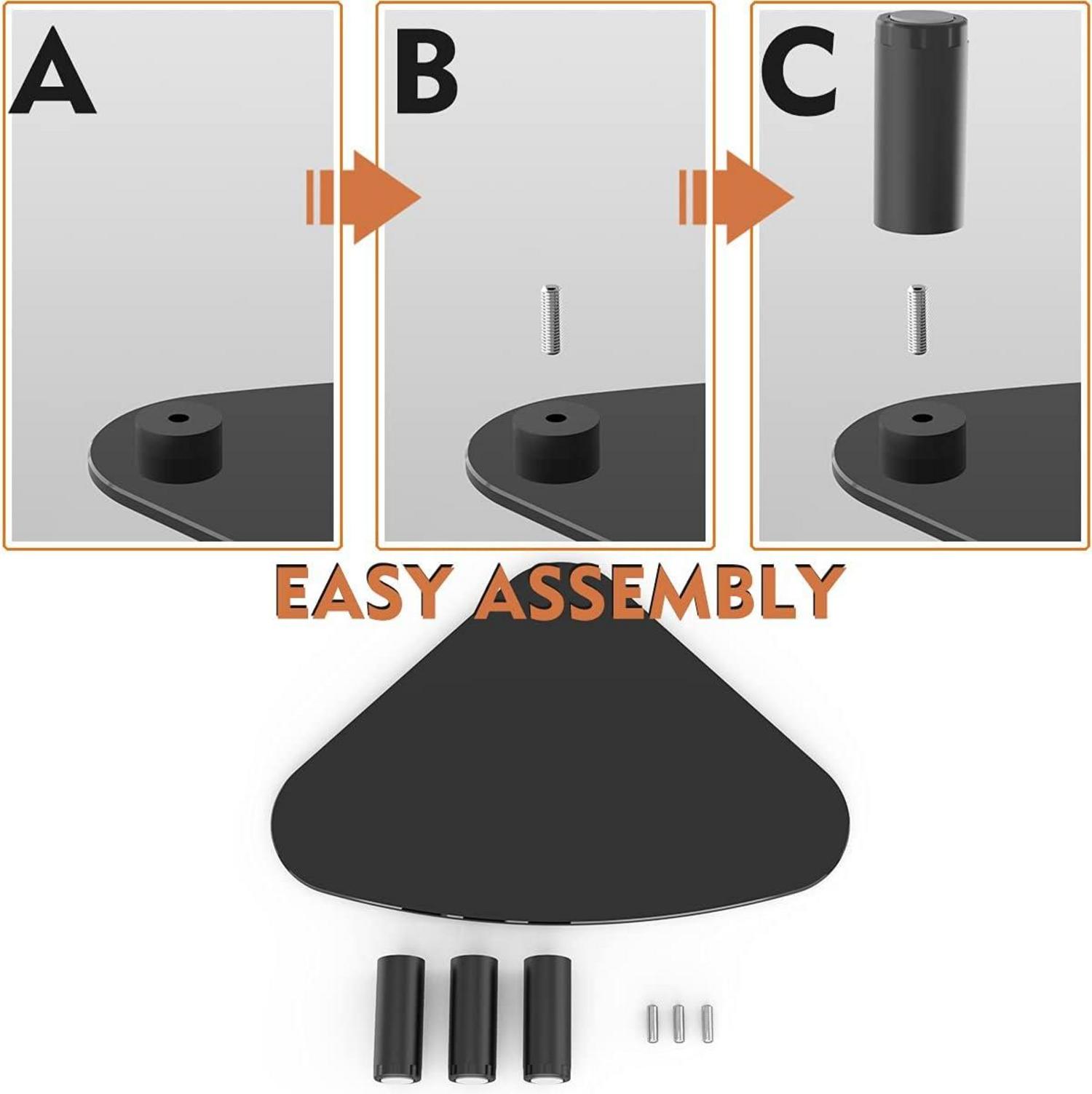 Monitorständer Glas Höhenverstellbar Dreieckig 2er Pack Schwarz