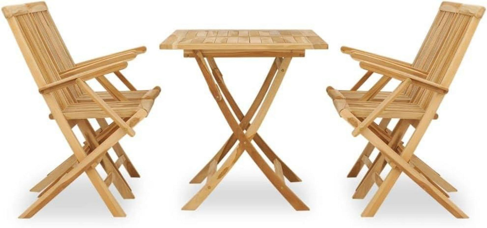 vidaXL Teak Massiv Gartengarnitur 5-TLG. Sitzgruppe