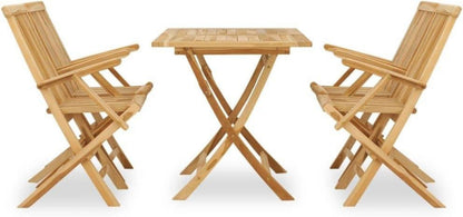 vidaXL Teak Massiv Gartengarnitur 5-TLG. Sitzgruppe