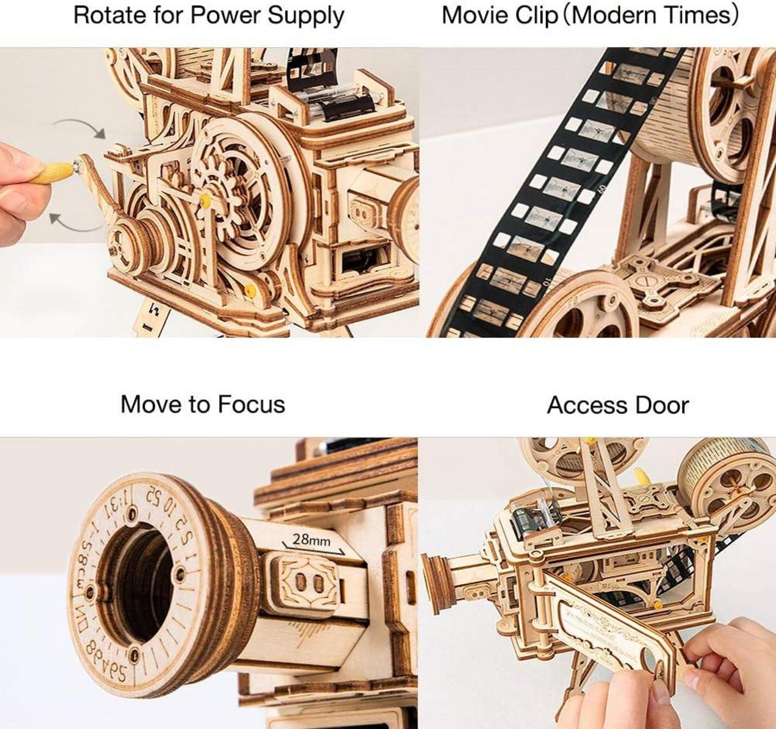 ROKR Vitascope Holzmodell Mechanisches Filmprojektor Bausatz