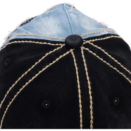 Baseball Cap Damen Herren Hai Patch Vintage Baumwolle