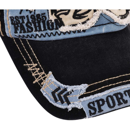 Baseball Cap Damen Herren Hai Patch Vintage Baumwolle