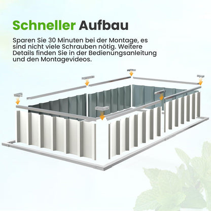 Hochbeet Metall Pflanzkübel Blumenkasten mit T-Etiketten & Handschuhen