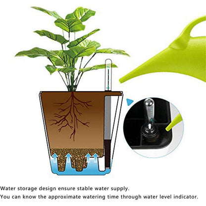 T4U 13cm Blumentopf Weiß Plastik Selbsbewässernd Eckig
