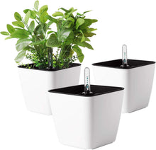 Blumentopf 13cm Plastik Weiß bewässerungssystem Anzeiger Eckig