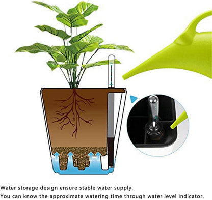 13cm Blumentopf Plastik Weiß selbstbewässerungssyste Eckig 3er-Set
