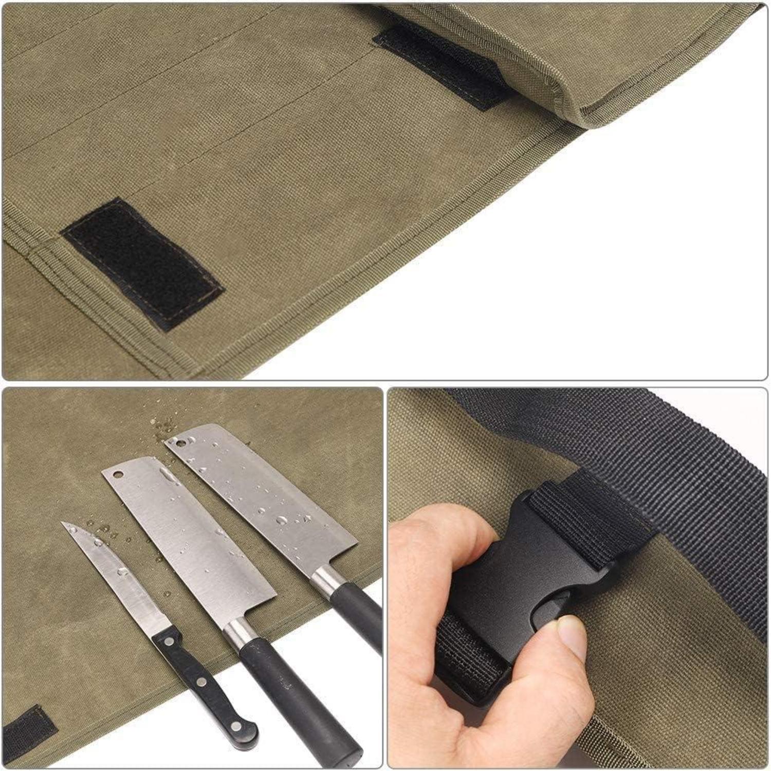 Küchenmesser Aufbewahrungstasche Canvas 9 Fächer 73cm Länge
