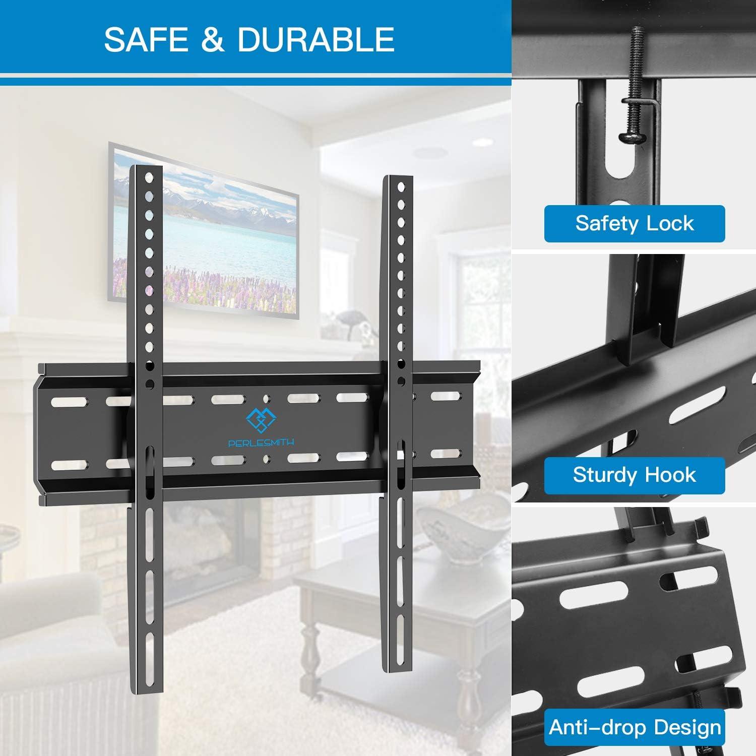 TV Wandhalterung 26-55 Zoll bis zu 50kg, Max.VESA 400x400mm, flach & Curved