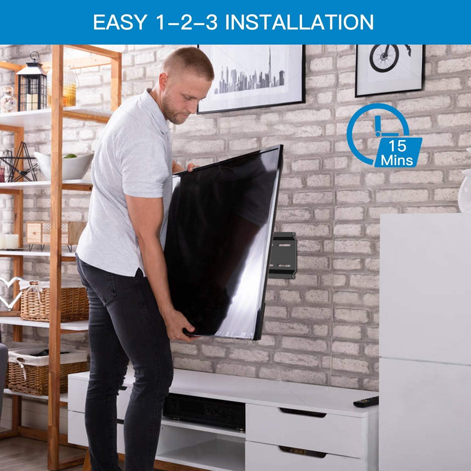 TV Wandhalterung 26-55 Zoll Flach&Curved bis 50kg, VESA 400x400mm