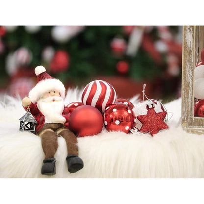 35tlg. Christbaumkugeln Set 5cm Plastik Weihnachtskugeln Rot