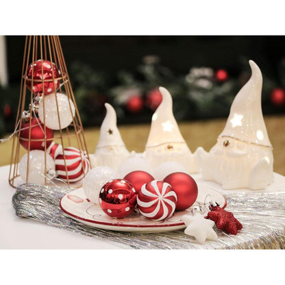 35tlg. Christbaumkugeln Set 5cm Plastik Weihnachtskugeln Rot