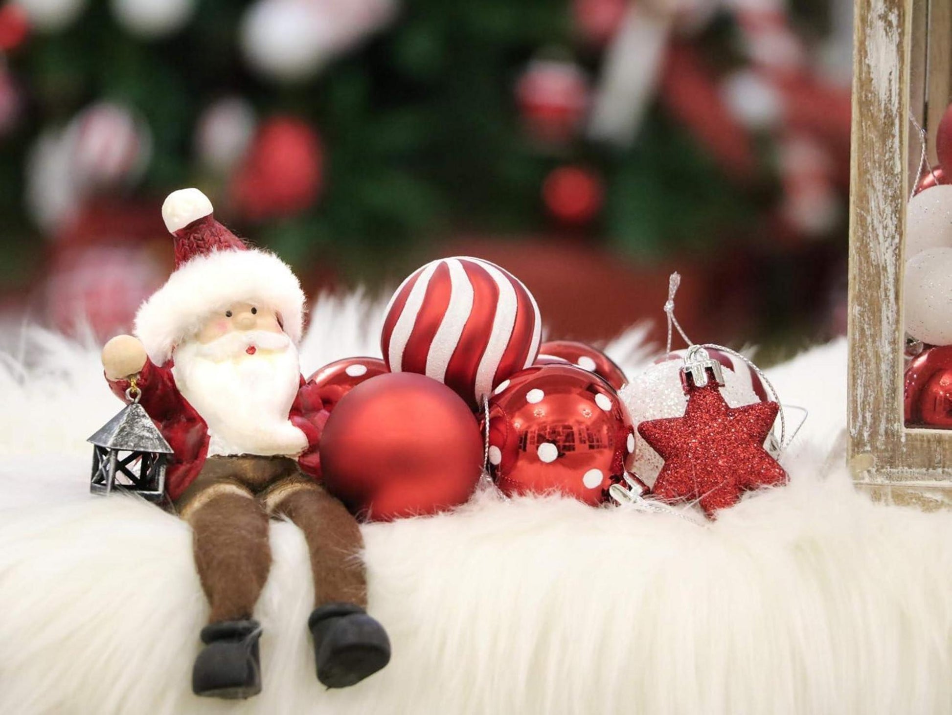 35tlg. Weihnachtskugeln Set 5cm Plastik Christbaumkugeln - Rot