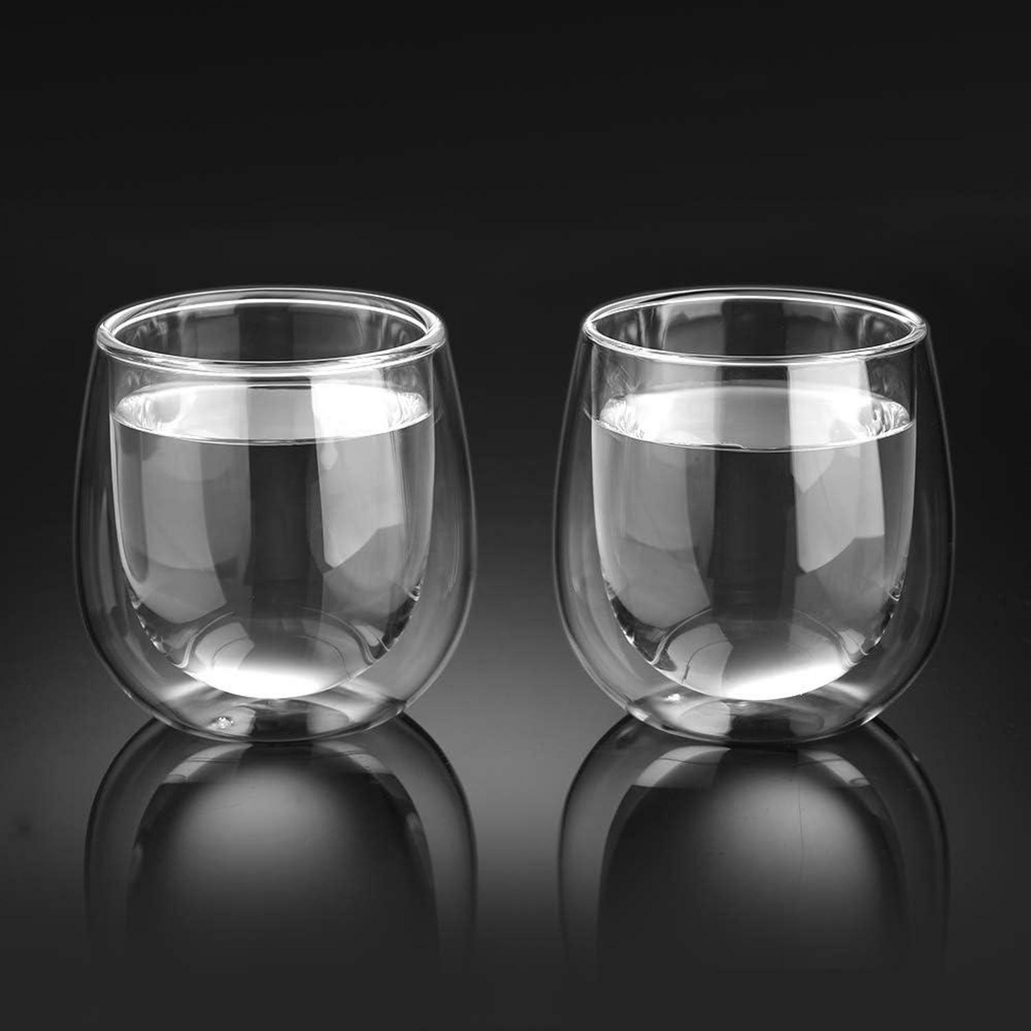 Doppelwandige Latte Macchiato Gläser Set 250ml Borosilikatglas 2er Set