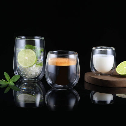 Doppelwandige Latte Macchiato Gläser Set Borosilikatglas 250ml 2er Set