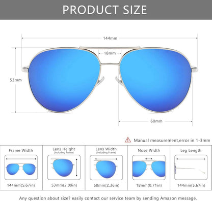 Übergroße Polarisierte Sonnenbrille für Frauen in Pilotenform