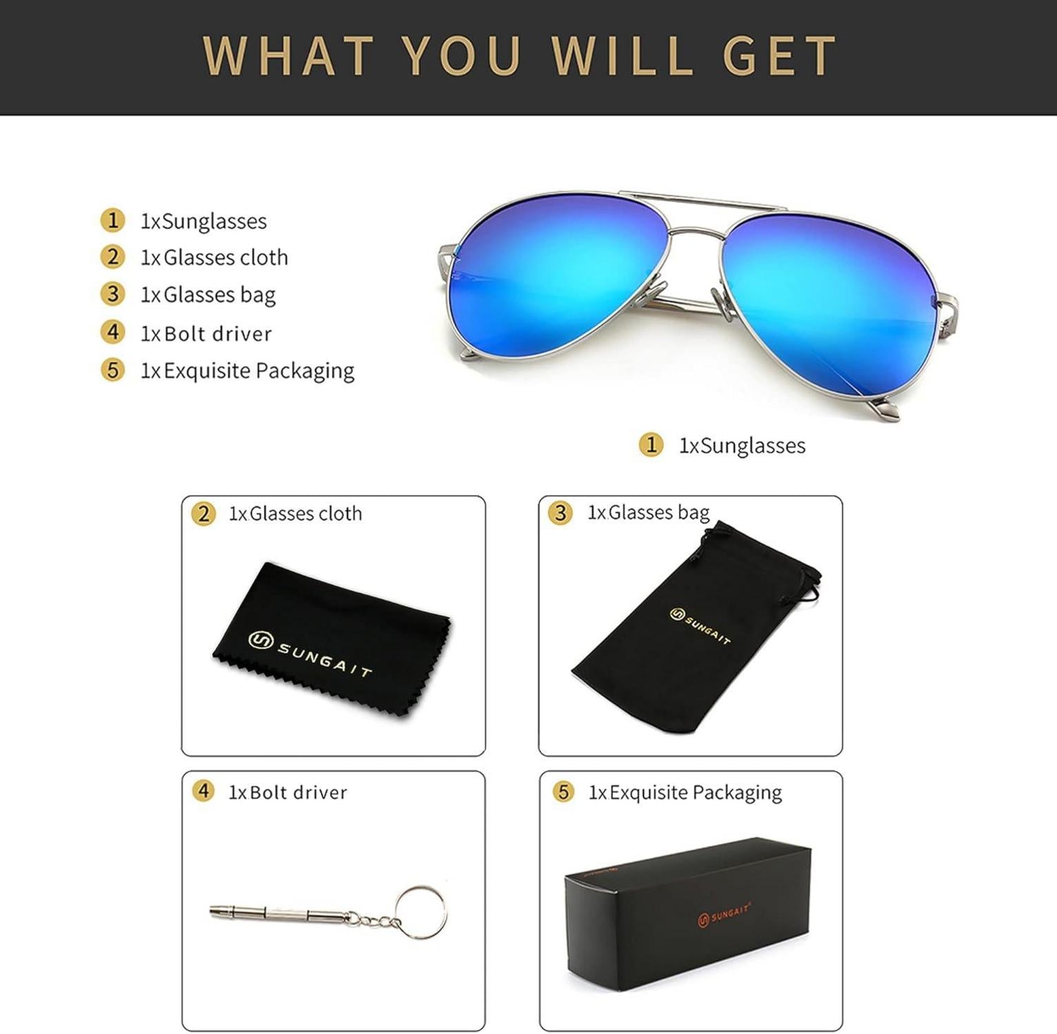 Übergroße Pilotenform Sonnenbrille für Frauen polarisierte Linse