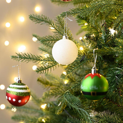 Weihnachtskugeln 6cm Elfendesign Rot Grün Weiß bruchsicher 24er Set